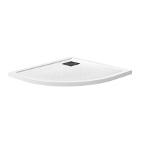 Душевой поддон из искусственного мрамора в комплекте с сифоном BelBagno UNO TRAY-MR-UNO-R-80-550-35-W-NO - Gidratop.ru изображение