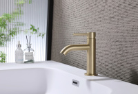 Смеситель ABBER Wasser Kreis AF8110G для раковины, золото матовое - Gidratop.ru изображение