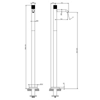 GESSI HABITO RIGATO смеситель для раковины напольный, однорычажный, цвет хром - Gidratop.ru изображение