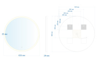 Зеркало ABBER Mond AG6202S-0.65 с подсветкой, сенсорный выключатель, диммер - Gidratop.ru изображение