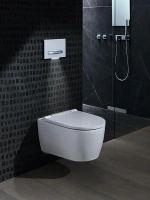 Подвесной безободковый унитаз Geberit One, с технологией смыва TurboFlush, крышка микролифт с белой вставкой, 500.201.01.1 - Gidratop.ru изображение