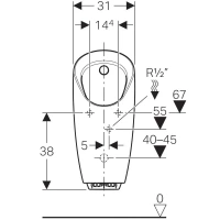 Писсуар Geberit Preda 116.073.00.1, со встроенным управлением, питание от батарей - Gidratop.ru изображение