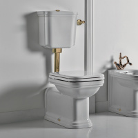 Механизм слива одинарный для низкого бачка, без трубы без подводки, цвет бронза - Gidratop.ru изображение