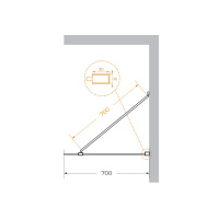 душевая перегородка универсальная CEZARES LIBERTA-L-1-TB-70-C-NERO - Gidratop.ru изображение