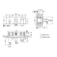 Gessi Rettangolo встраиваемый смеситель с изливом, подводом воды, держателем лейки и переключателем PULL(внешние части), цвет: хром - Gidratop.ru изображение