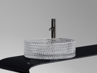 Умывальник чаша накладная круглая (прозрачная) Cristal 360x360x112мм - Gidratop.ru изображение