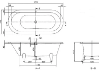 Квариловая ванна Villeroy&Boch Hommage 177 x 77 см UBQ180HOM7V-01 на деревянных ножках - Gidratop.ru изображение
