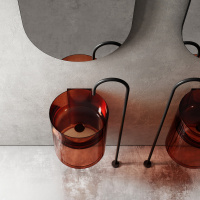 Раковина подвесная прозрачная ABBER Kristall AT2704Opal коричневая - Gidratop.ru изображение