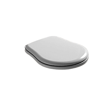Сиденье для унитаза, микролифт, цвет: белый/хром