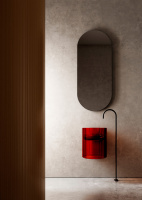 Раковина подвесная прозрачная ABBER Kristall AT2704Rubin красная - Gidratop.ru изображение