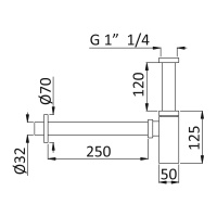 CZR-B-SMQ-NOP Сифон под раковину квадратный, исполнение черный матовый - Gidratop.ru изображение
