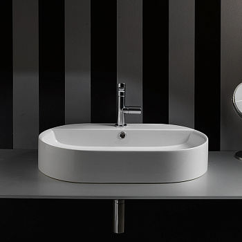 Раковина 65х40 см, 1 отв., цвет: белый