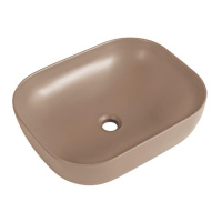 Раковина накладная керамическая, прямоугольная, бежевая матовая, BB1302-H316, 500x400x140 - Gidratop.ru изображение