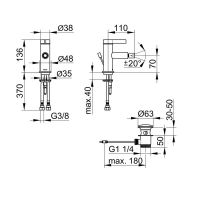 Смеситель Keuco Ixmo Pure 59509011000 для биде, с донным клапаном, цвет хром - Gidratop.ru изображение