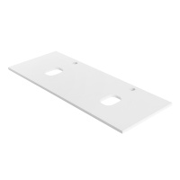 Столешница из МДФ с двумя отверстиями под раковину и с двумя отверстиями под смеситель, 1204x462x19 EK-120-2-BO Bianco Opaco - Gidratop.ru изображение