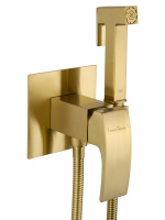 Смеситель с гигиеническим душем встраиваемый WONZON & WOGHAND FIT, Брашированное золото (WW-88829009-BG) - Gidratop.ru изображение