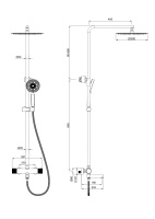 Душевая система с термостатом WONZON & WOGHAND, Черный матовый (WW-88739902-MB) - Gidratop.ru изображение