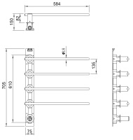 Полотенцесушитель электрический встраиваемый WONZON & WOGHAND DORTMUND, Черный матовый (WW-A364-MB) - Gidratop.ru изображение