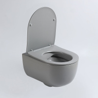 Унитаз подвесной Evo VT1-34SMG безободковый, цвет серый матовый, ультратонкое soft-close сиденье - Gidratop.ru изображение