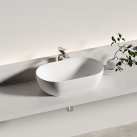 Раковина CERAMICANOVA Twist накладная овальной формы 500x300x140 белый матовый CN12001MW - Gidratop.ru изображение