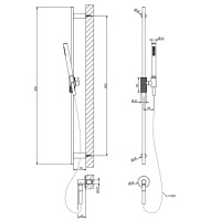 GESSI HABITO INTRECCIO душевой гарнитур с штангой, выводом воды, ручным душем и шлангом 1500 мм., цвет хром - Gidratop.ru изображение