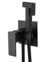 Смеситель с гигиеническим душем встраиваемый WONZON & WOGHAND CUBE, Черный матовый (WW-88829016-MB) - Gidratop.ru изображение