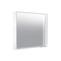 Зеркало Keuco Plan 33098302500, 80 см, с подсветкой и подогревом, лакированный алюминий, белый - Gidratop.ru изображение