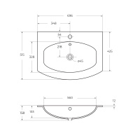 STING раковина из искусственного мрамора 50158,  700x520 - Gidratop.ru изображение