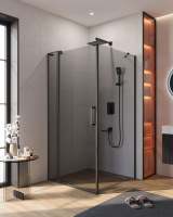 Душевой уголок CEZARES SLIDER-AH-1-100-90/100-GRIGIO-NERO - Gidratop.ru изображение