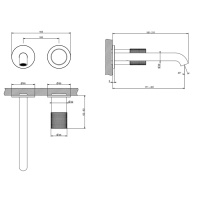 GESSI HABITO CESELLO смеситель для раковины настенный встраиваемый, однорычажный, цвет Black Metal PVD - Gidratop.ru изображение