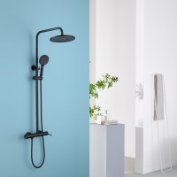 Душевая стойка ABBER Emotion AF8816BL с изливом, черный матовый - Gidratop.ru изображение