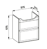 Тумба под раковину Laufen New Classic 57.5 х 31.5 х 67.5 см, 4.0603.2.085.627.1, подвесная, серый - Gidratop.ru изображение