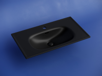 Раковина накладная CERAMICANOVA Sabo с отверстием под смеситель 800x460x130 черный матовый - Gidratop.ru изображение