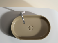 Умывальник чаша накладная овальная (цвет Капучино Матовый) Element 608x385x122мм - Gidratop.ru изображение