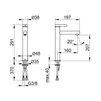 Смеситель Keuco Ixmo Pure 59510371100 для раковины, цвет черный матовый - Gidratop.ru изображение