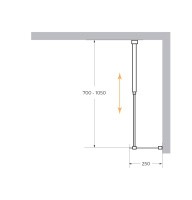 душевая перегородка CEZARES LIBERTA-L-1-25-GR-NERO - Gidratop.ru изображение