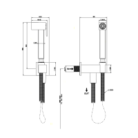 GESSI RETTANGOLO гигиенический душ с держателем, подводом воды и шлангом, цвет хром - Gidratop.ru изображение