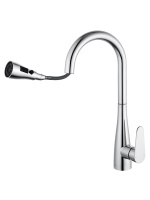 Смеситель для кухни с выдвижным изливом WONZON & WOGHAND, Хром (WW-121E201B-CR) - Gidratop.ru изображение