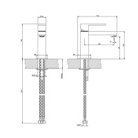 Gessi Rettangolo смеситель для раковины на 1 отверстие, без донного клапана, цвет: черный - Gidratop.ru изображение