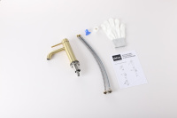 Смеситель ABBER Wasser Kreis 316 AF8110BG для раковины, золото брашированное - Gidratop.ru изображение