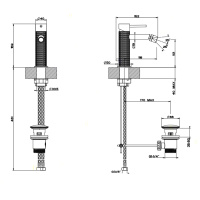 GESSI 316 смеситель для биде на 1 отверстие с донным клапаном, излив 118мм, цвет: steel brushed - Gidratop.ru изображение