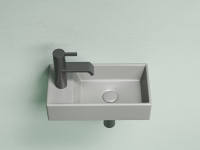 Умывальник подвесной прямоугольный (чаша справа, отверстие под смеситель слева) цвет антрацит матовый Element 407x217x100 - Gidratop.ru изображение