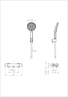 Смеситель для душа с термостатом WONZON & WOGHAND INN 3, Черный матовый (WW-B2003-A-MB) - Gidratop.ru изображение