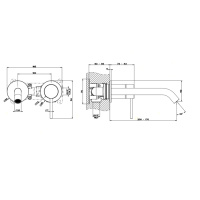 GESSI 316 встраиваемый смеситель с изливом 210-180мм (внешние части), цвет: steel brushed - Gidratop.ru изображение