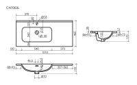 Раковина накладная мебельная CERAMICANOVA Element чаша слева с отверстием под смеситель 1010x465x180 мм цвет белый CN7003L - Gidratop.ru изображение