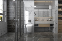 Комплект подвесной унитаз ABBER Rechteck AC1201 белый с инсталляцией AC0105 и кнопкой AC0120MB черный матовый - Gidratop.ru изображение