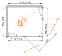 Душевой уголок CEZARES VERONA-W-AH-2-120/100-C-Cr - Gidratop.ru изображение