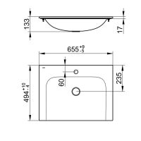 Раковина Keuco Plan 32950316501 65 см 1 отверстие под смеситель, белый - Gidratop.ru изображение