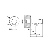 Gessi Ingranaggio держатель для душевой лейки с выводом воды, цвет: хром - Gidratop.ru изображение