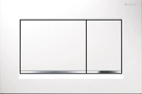 Клавиша Geberit Omega Type 30 115.080.KJ.1, белая, глянцевый хром - Gidratop.ru изображение